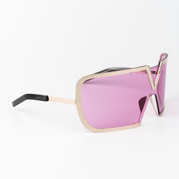 Valentino Women Sunglasses Titanium Gold Black Pink Mask V - ROMASK VLS-120C-146 - Picture 4 of 11